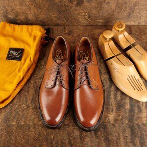 Florsheim 93603 NOS 5 Nail V-Cleat Brown PTB Men's Dress Shoes w/ Trees and Bags